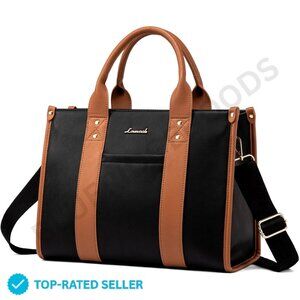 Brand New LOVEVOOK Tote Bag Black Brown Satchel Zipper
